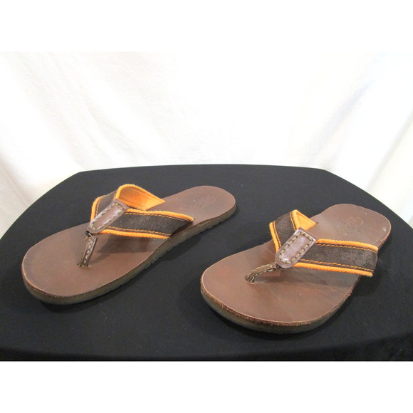 Polo Ralph Lauren Orange, Brown Suede Leather Thong Sandals Men Sz 12 main image 9